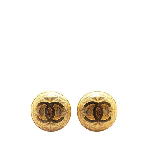 CHANEL Gold Coco Mark Earrings - Picture 1 of 3